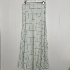 LuLaRoe Maxi Skirt  - White With Aqua Mint Green - Women's Large NWOT